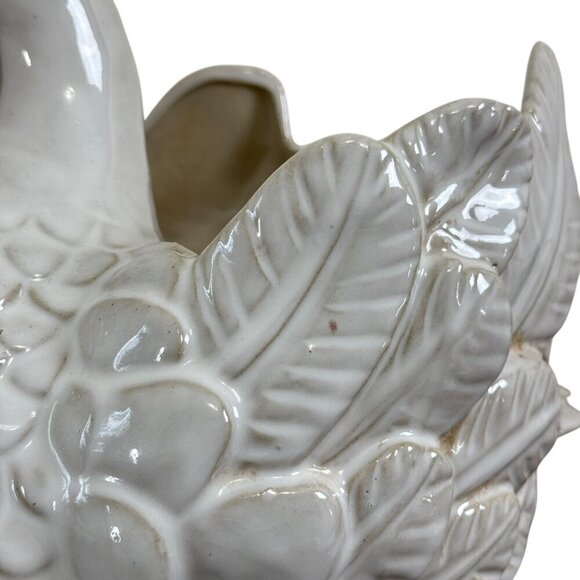 Vintage 1964 Large Ceramic Glazes Goose Plant Holder Hand Painting 13.5" - Picture 13 of 14